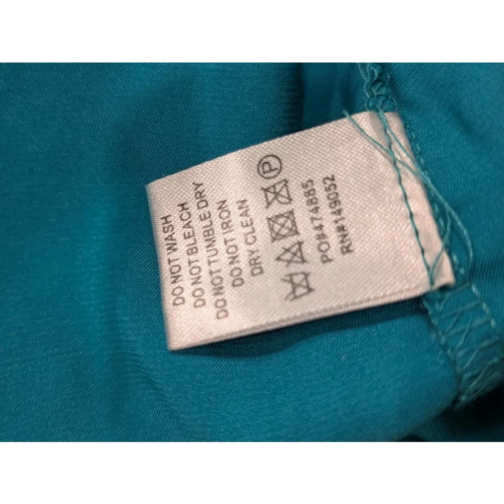 Women's NOVALUXE Small Red Blue Abstract Tiered Ruffle Maxi Dress - Picture 14 of 14